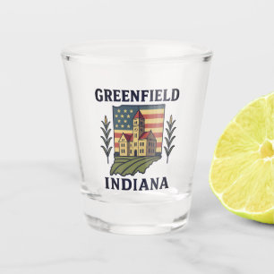 Greenfield Indiana American Flag Schnapsglas