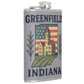 Greenfield Indiana Courthouse Patriotic Flachmann (Rechts)