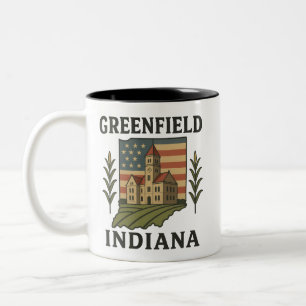 Greenfield Indiana Courthouse Patriotische Tasse