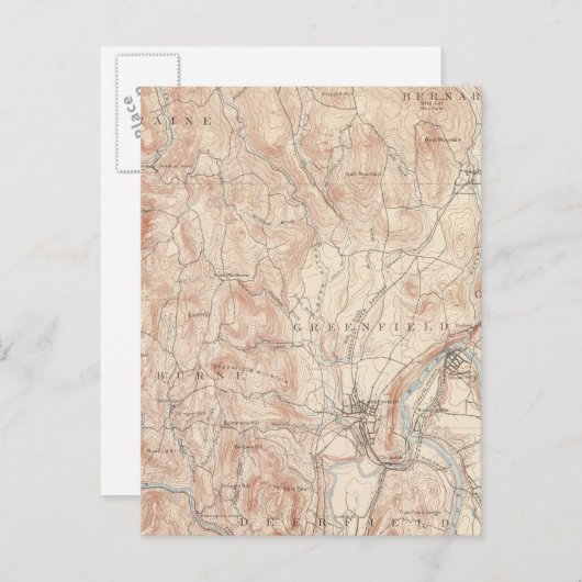 Greenfield, Massachusetts Postkarte (Vorne/Hinten)