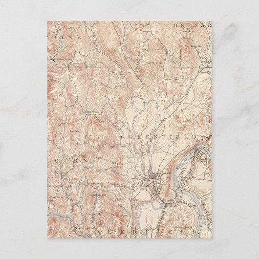 Greenfield, Massachusetts Postkarte (Vorderseite)