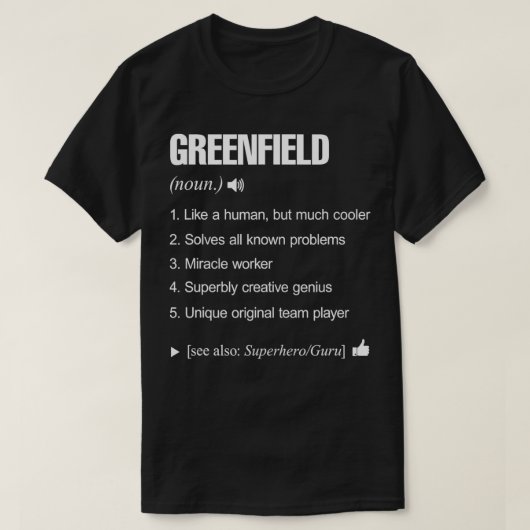 Greenfield Name Definition Retro Familie Funny T-Shirt (Design vorne)