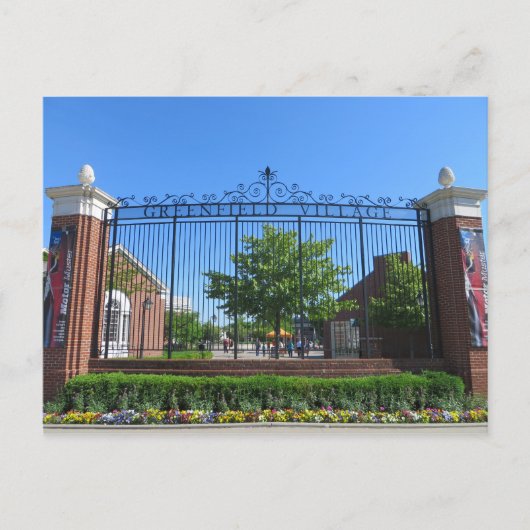 Greenfield Village Gates Postcard Postkarte (Vorderseite)