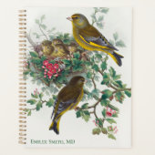 Greenfinch Bird von John Gould Planner Planer (Vorderseite)
