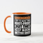 Greengrocer Ich versuche Dinge zu Lustigen Sprüche Tasse (Links)