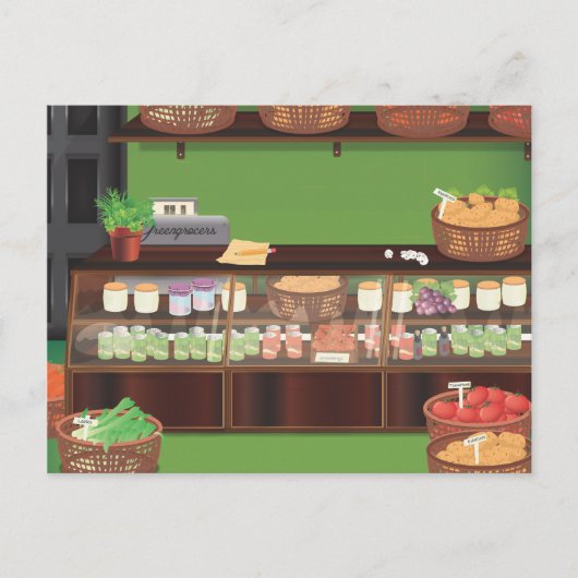 Greengrocers-Store Postkarte (Vorderseite)