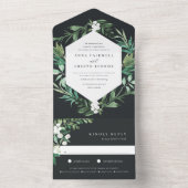 Greenhouse | Botanische Hochzeit in elegantem Wass All In One Einladung (Innen Boden)