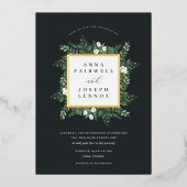 Greenhouse | Botanische Hochzeit in elegantem Wass Folieneinladung (Vorderseite)