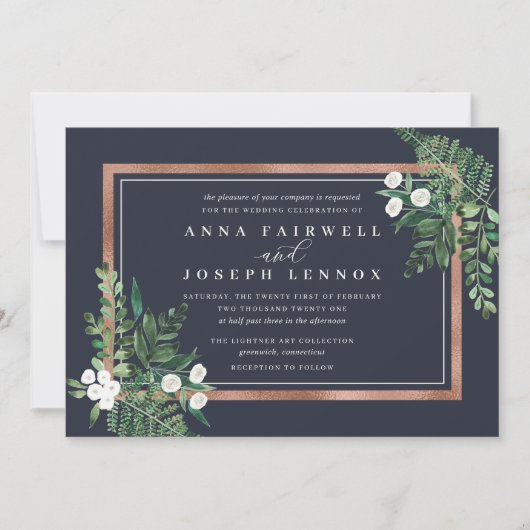 Greenhouse | Botanische Hochzeit mit Wasserfarbe Einladung (Vorderseite)