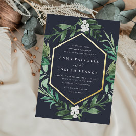 Greenhouse | Botanische Hochzeit mit Wasserfarbe Folieneinladung