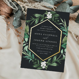 Greenhouse | Botanische Hochzeit mit Wasserfarbe Folieneinladung