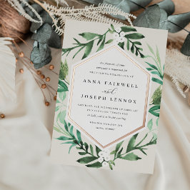 Greenhouse | Botanische Hochzeit mit Wasserfarbe Folieneinladung