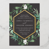 Greenhouse | Botanische Hochzeit mit Wasserfarbe Folieneinladung (Vorderseite)