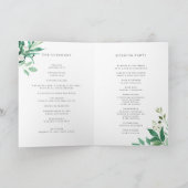 Greenhouse | Botanische Hochzeit mit Wasserfarbe Programm (Innenseite)