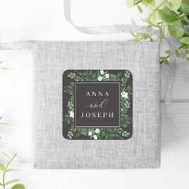 Greenhouse | Botanische Hochzeit mit Wasserfarbe Quadratischer Aufkleber