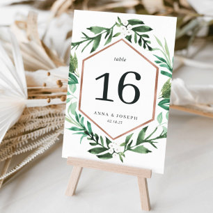 Greenhouse   Botanische Hochzeit mit Wasserfarbe Tischnummer