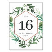 Greenhouse | Botanische Hochzeit mit Wasserfarbe Tischnummer (Rückseite)