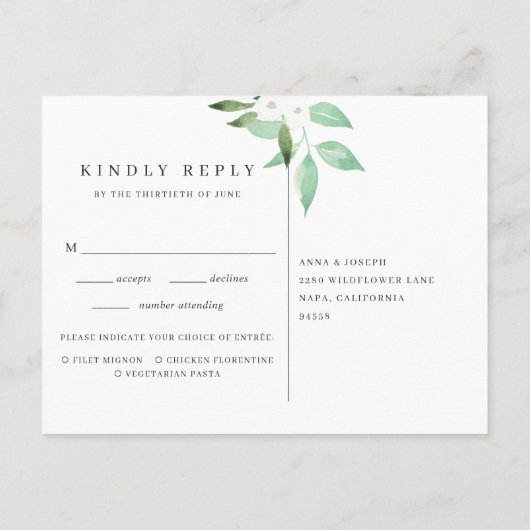 Greenhouse | Botanische UAWG Wasserfarbe Einladungspostkarte (Rückseite)