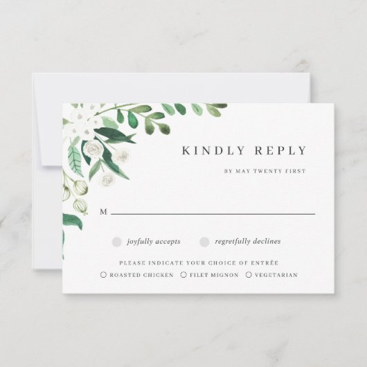 Greenhouse | Botanische Wahl der Wasserfarbe RSVP Karte (Vorderseite)
