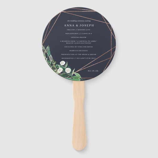 Greenhouse | Botanisches Hochzeitsprogramm für Was Fächer (Vorderseite)