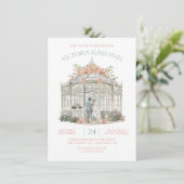 Greenhouse Bride & Groom Veranstaltungsort Hochzei Einladung (Stehend Vorderseite)