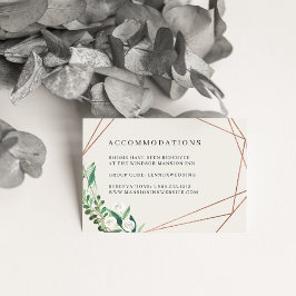 Greenhouse | Hochzeitshotel Unterkunft Begleitkarte