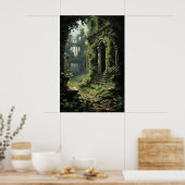 Greenhouse Ivy Fern Print, Dark Academia Botanical Poster (Küche)