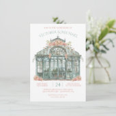 Greenhouse-Veranstaltungsort Hochzeit Wasserfarbe Einladung (Stehend Vorderseite)