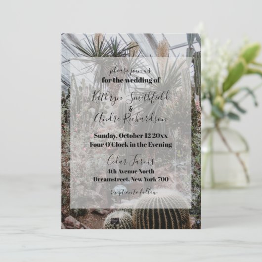 Greenhouse Wedding Einladung (Stehend Vorderseite)