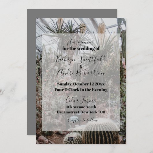 Greenhouse Wedding Einladung (Vorne/Hinten)