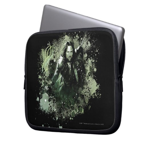 Greenish Aragorn Vector Collage Laptopschutzhülle (Vorderseite Links)