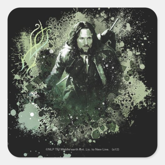 Greenish Aragorn Vector Collage Quadratischer Aufkleber (Vorderseite)