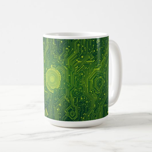 Greenish Cyber Kaffeetasse (VorderseiteRechts)