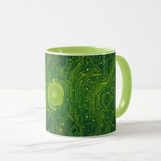 Greenish Cyber Tasse (VorderseiteRechts)