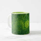 Greenish Cyber Zweifarbige Tasse (Vorderseite Links)