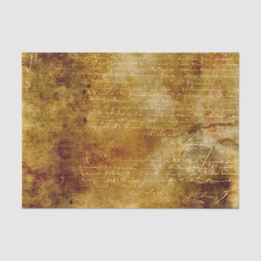 Greenish Gray Brown Textur mit Vintagem Script Seidenpapier (Vorderseite)