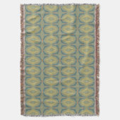 Greenish Retro Vintage Pattern Decke (Vorderseite Vertikal)