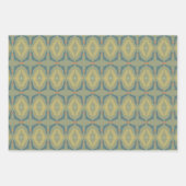 Greenish Retro Vintage Pattern Geschenkpapier Set (Vorderseite 2)