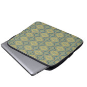 Greenish Retro Vintage Pattern Laptopschutzhülle (Vorne Knopf)