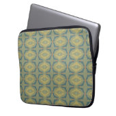 Greenish Retro Vintage Pattern Laptopschutzhülle (Vorderseite Links)