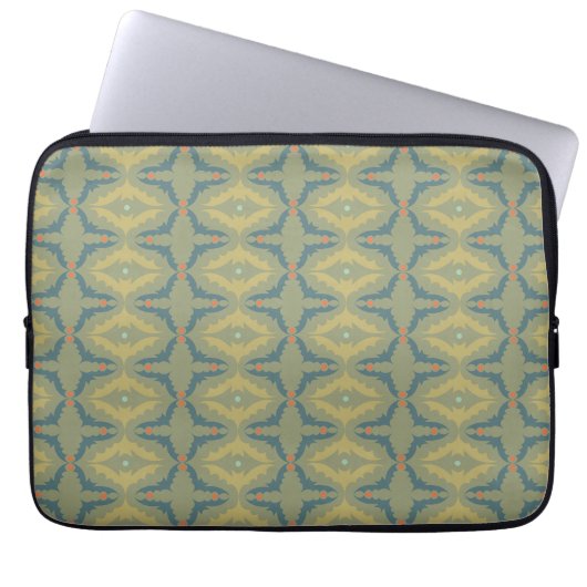 Greenish Retro Vintage Pattern Laptopschutzhülle (Vorderseite)