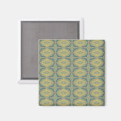 Greenish Retro Vintage Pattern Magnet (Vorderseite/Rückseite)