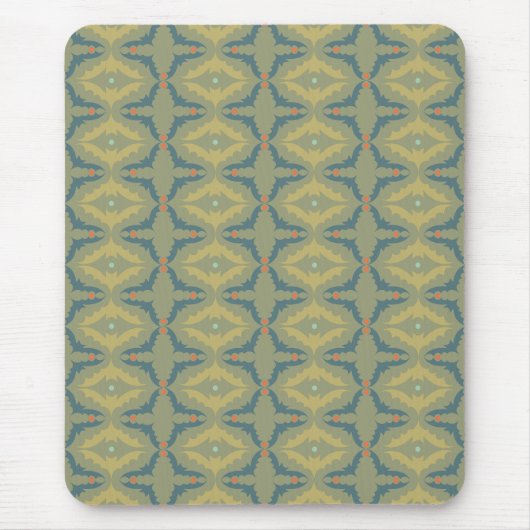 Greenish Retro Vintage Pattern Mousepad (Vorne)
