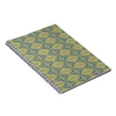 Greenish Retro Vintage Pattern Notizblock (Rechte Seite)