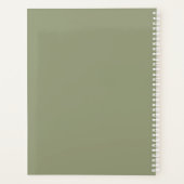 Greenish Retro Vintage Pattern Planer (Rückseite)