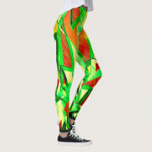 Greenish streaks on red, drizzled image leggings (Rechts)