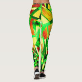 Greenish streaks on red, drizzled image leggings (Rückseite)