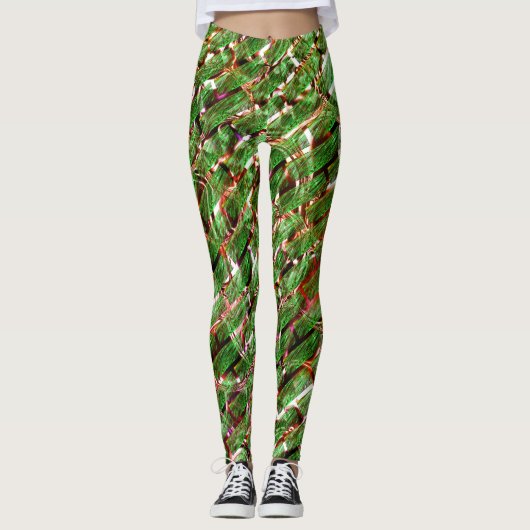 Greenish Wand Wirkung und Blasen Lachs Farbe? Leggings (Vorderseite)