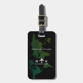 Greenish World Map International Travel Custom Gepäckanhänger (Vorderseite vertikal)