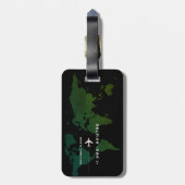 Greenish World Map International Travel Custom Gepäckanhänger (Rückseite vertikal)
